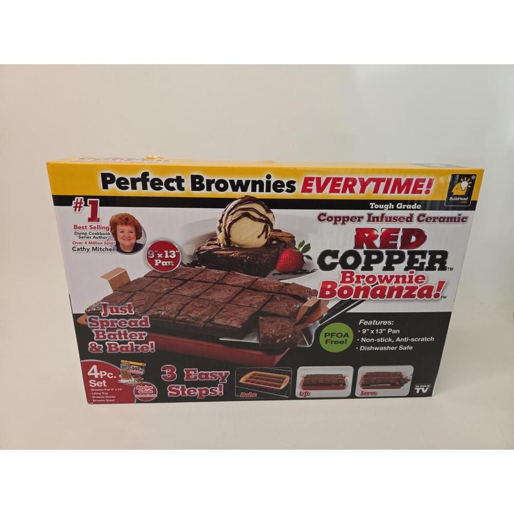 Red Copper Brownie Bonanza 9 X 13 " non-stick Brownie Pan-Copper Infused Ceramic